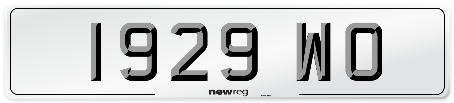 1929 WO Number Plate from New Reg